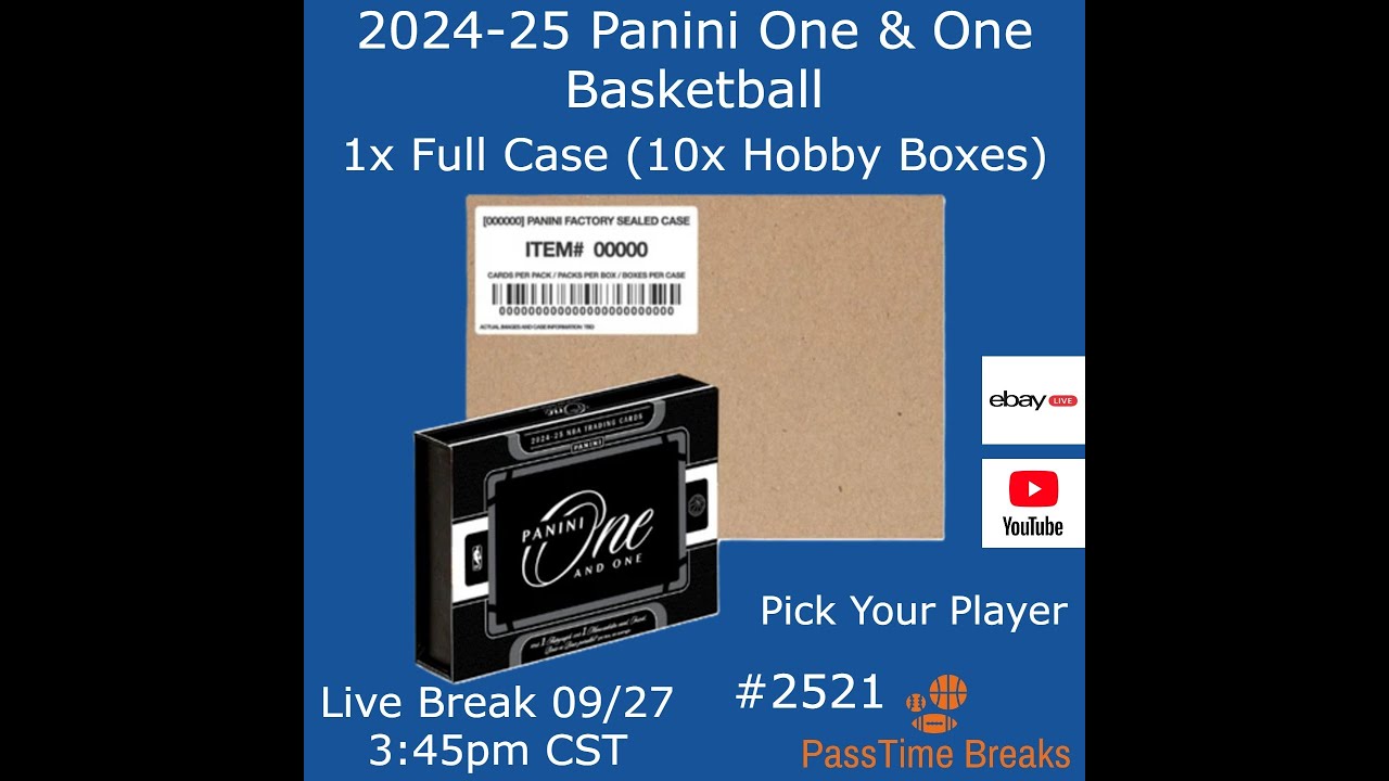 27.09.2024-25 PANINI ONE & ONE BASKETBALL 1x Case (10x Hobby Box) PYP 