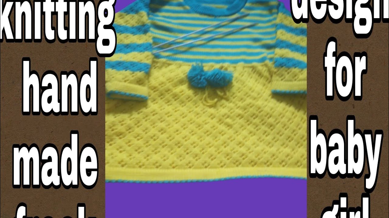 woollen baby hand knitting frock design for baby girls/ how to knit a