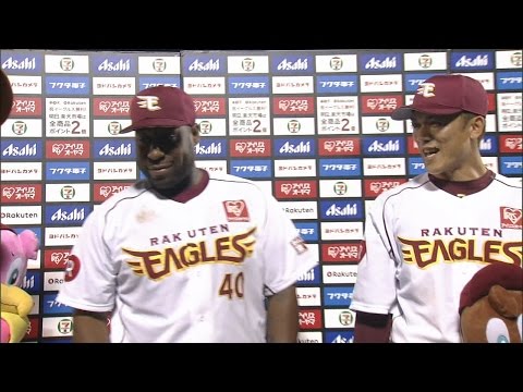 【プロ野球パ】「明日もイクワヨー」2ランのウィーラー、満塁弾の松井稼のヒーローインタビュー 2015/06/11 E-DB