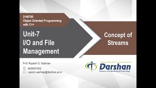 7.01 Concept of Streams in C++