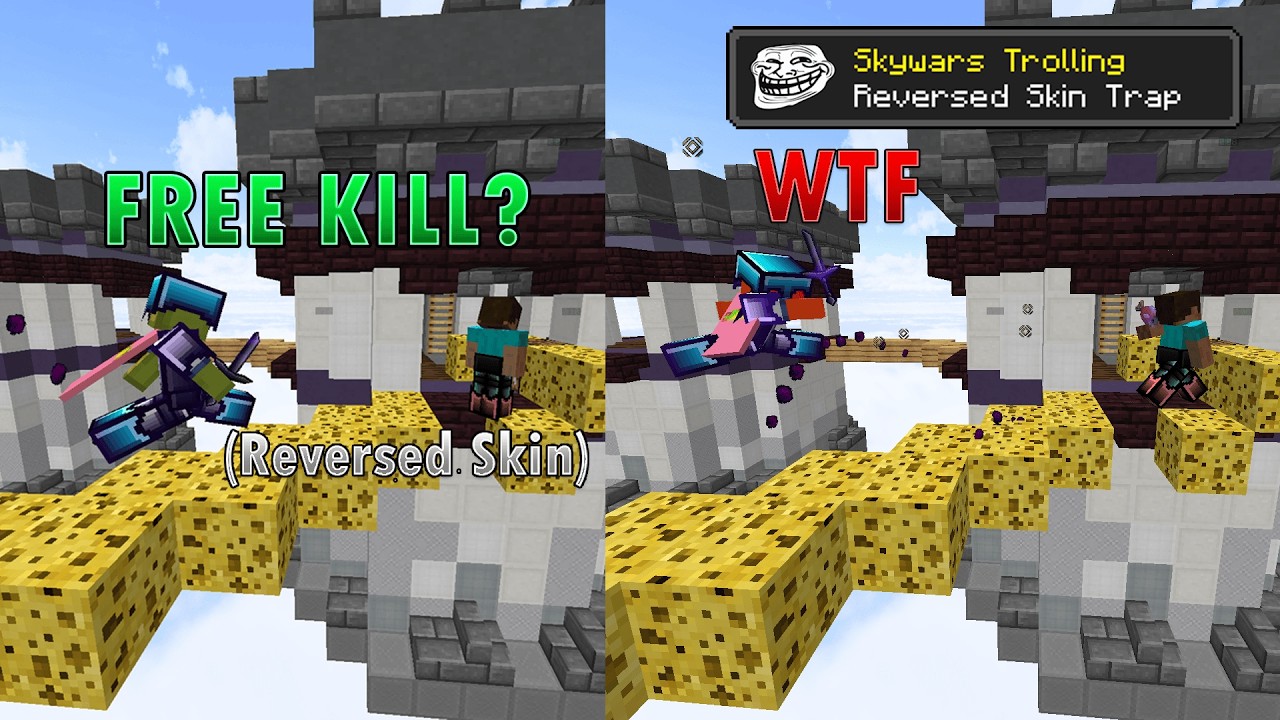 Reversed Skin Trap #minecraft #hypixel #skywars #trolling #fyp - YouTube