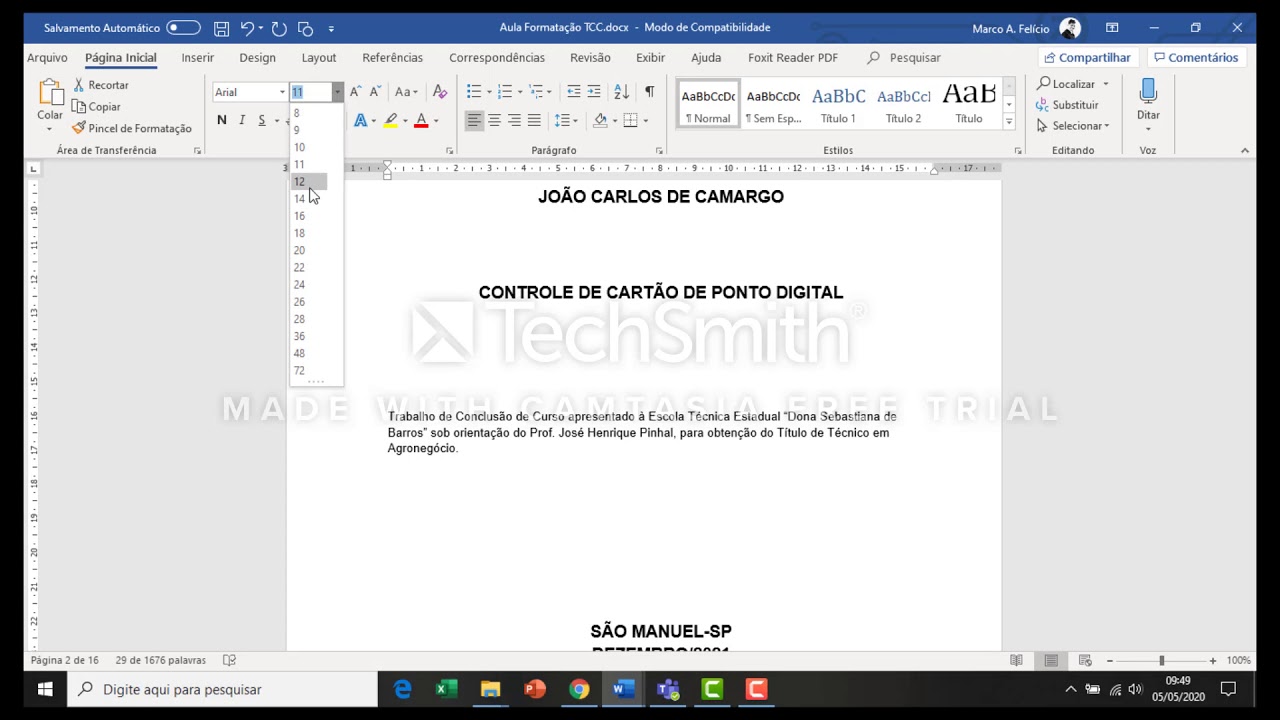 Aula 2 Word Formatação Capa e Folha Rosto - YouTube