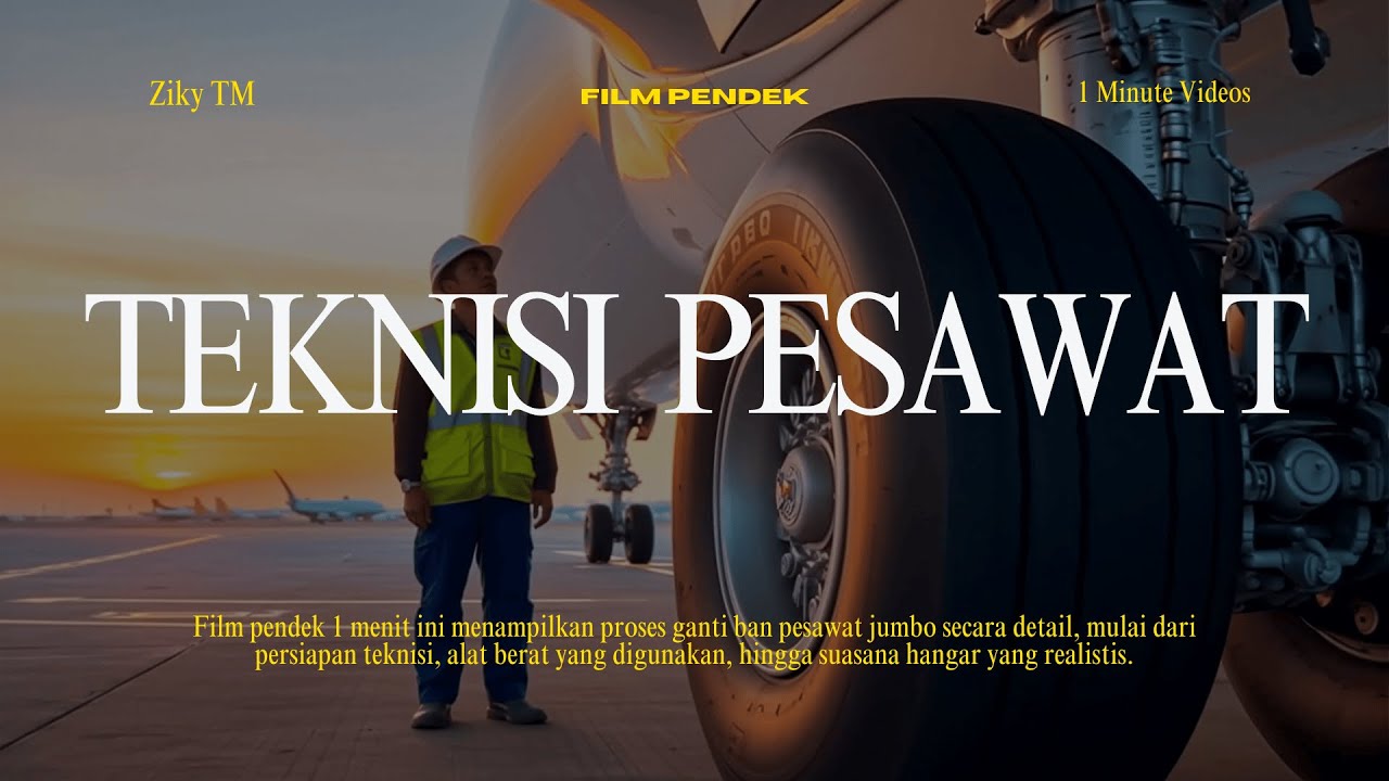Teknisi Pesawat Masang Ban Pertama Kali