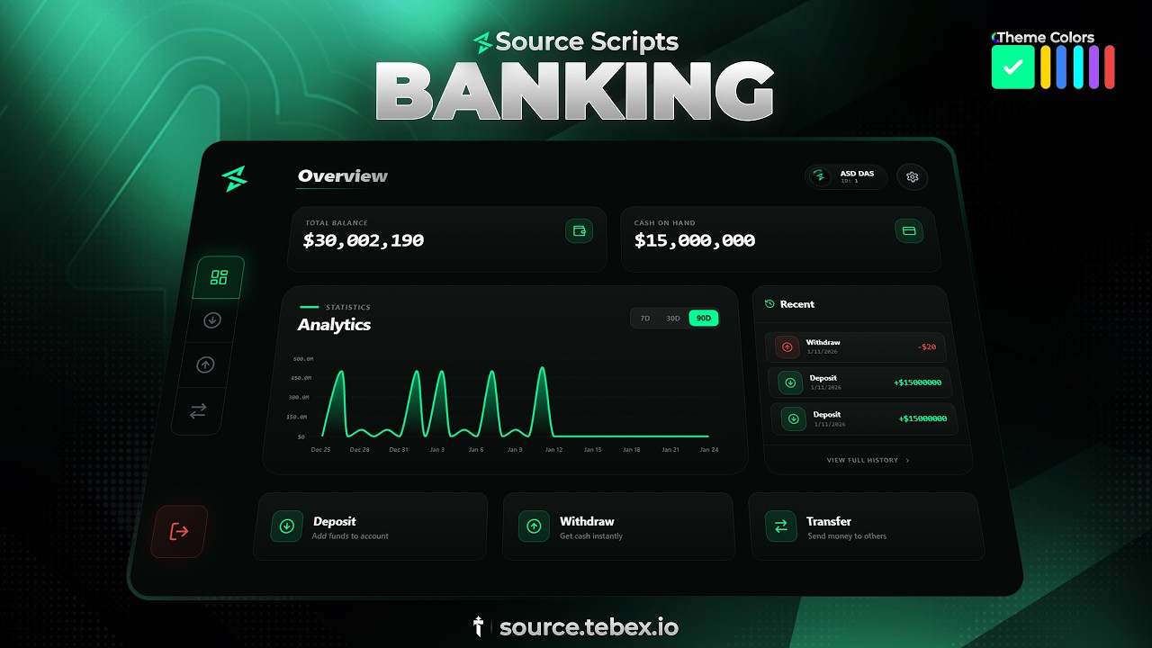 FiveM Banking Script | Source Scripts | QBCORE / QBOX / ESX - YouTube