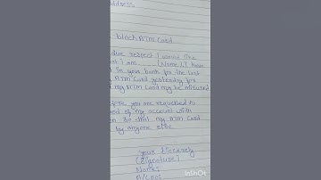 Application to bank manager for block the lost ATM card