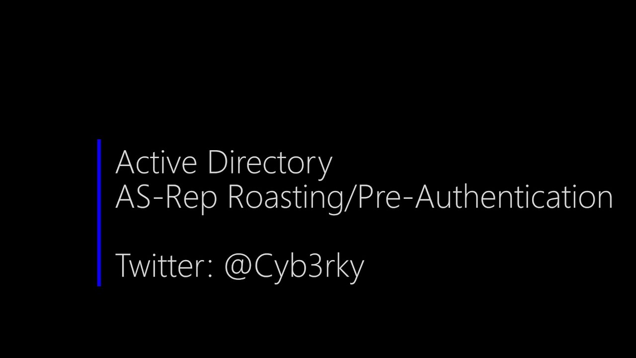 Active Directory Credentials AS-Rep Roasting/Pre-Authentication - YouTube