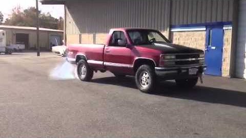 Cammed 350/355 with open headers 1992 k1500 rev & burnout