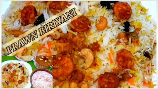 PRAWNS DUM BIRIYANI/Restaurant style Shrimp Biriyani with Onion Raita/Perfect Biriyani recipe