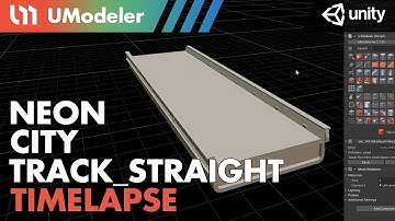 3D Modeling in Unity - Timelapse of a Track Straigh in the Neon-City with UModeler