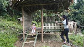 Completing the New Stilt House - Building a Staircase and Ventilated Windows Using Bamboo