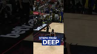 Steph launched this 👌 from the logo! 💦#DubNation #StephCurry