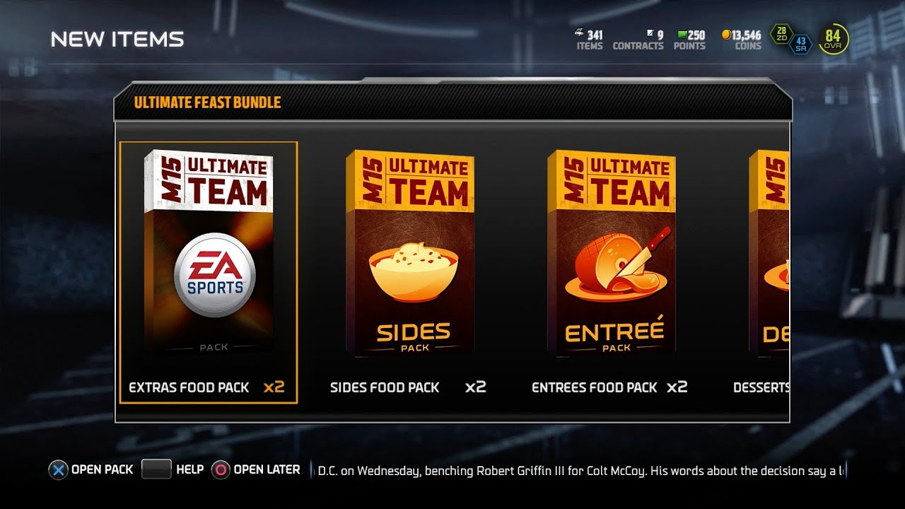Madden 15 PS4 Ultimate Team Mode Gameplay - Ultimate Feast Bundle Pack Opening!! (60 FPS)
