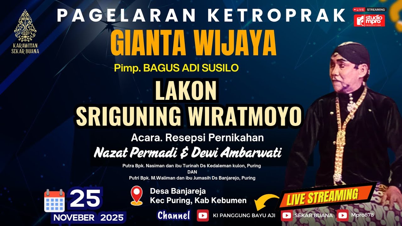Pagelaran Ketoprak Gianta Wijaya Lakon Srihuning Mustika Tuban