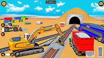 Train Track Builder Simulator - Mega JCB Machines Construction - Android Gameplay
