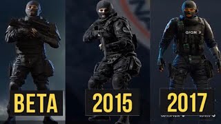 BETA vs 2015 vs 2017 - Rainbow Six Siege Comparison Menu (Operators, Rank Icons and More) EVOLUTION