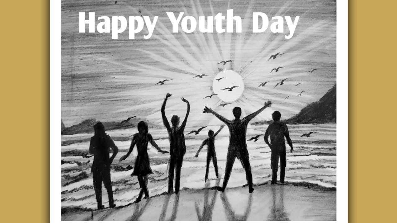 Youth Day Drawing Youth Day Poster Making Easy Pencil Drawing on