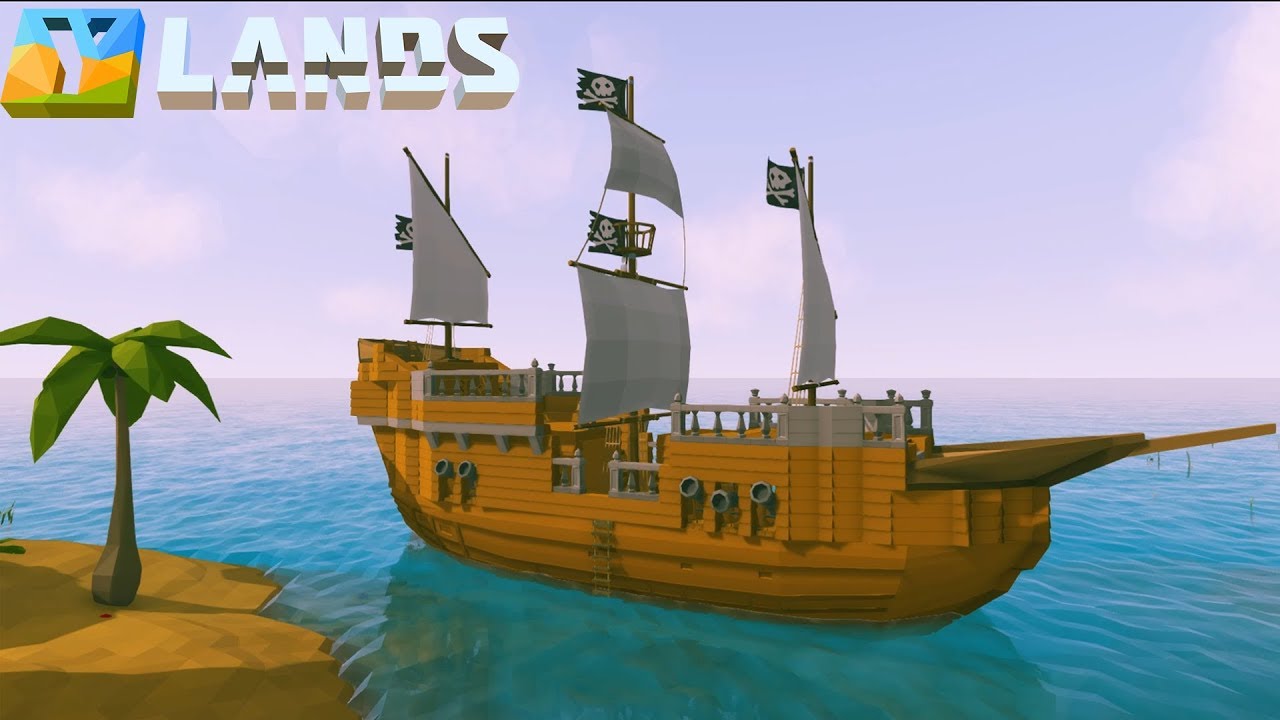 ylands - how to build a pirate ship speed build - youtube