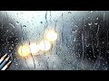 窓の水滴を描いてみた 色鉛筆 リアルな絵 How to paint water drops on glass