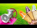 EXPERIMENT COLORFUL ICE CREAM VS MEAT GRINDER