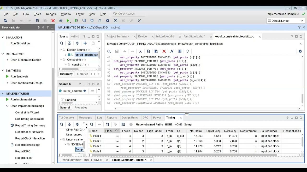 Xilinx Vivado Tutorial Timing Analysis and Critical Path Optimization
