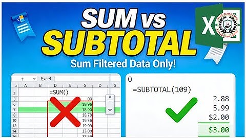 SUM vs SUBTOTAL in Excel: Sum Only Filtered Data Like a Pro!
