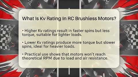 What Is Kv Rating In RC Brushless Motors? - RC Toy Central