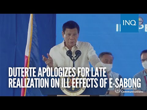 Duterte apologizes for late realization on ill effects of e-sabong