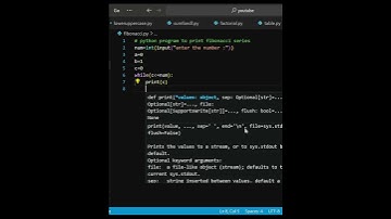 Print Fibonacci Series in python#code #fibonacci #pythonprogramming