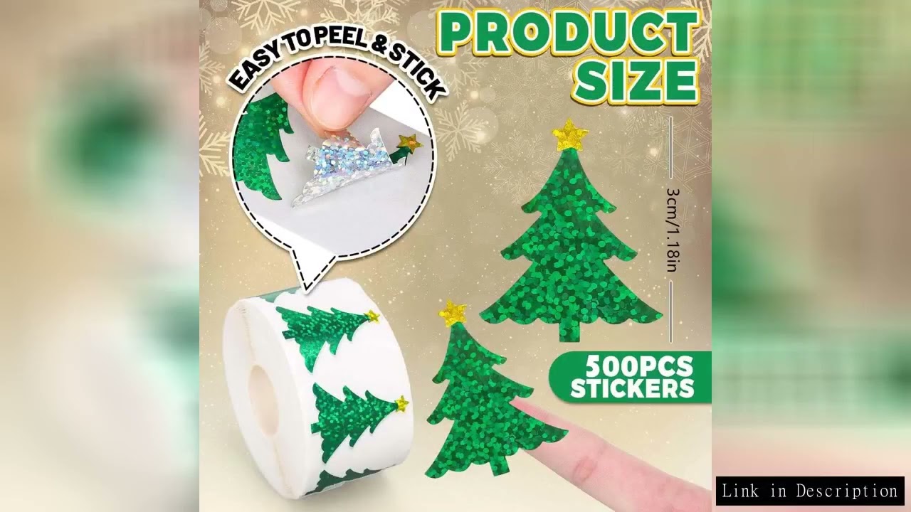 100-500pcs Glitter Christmas tree Stickers Party Gift Christmas Wrapping Label Children Scrapbook Cu