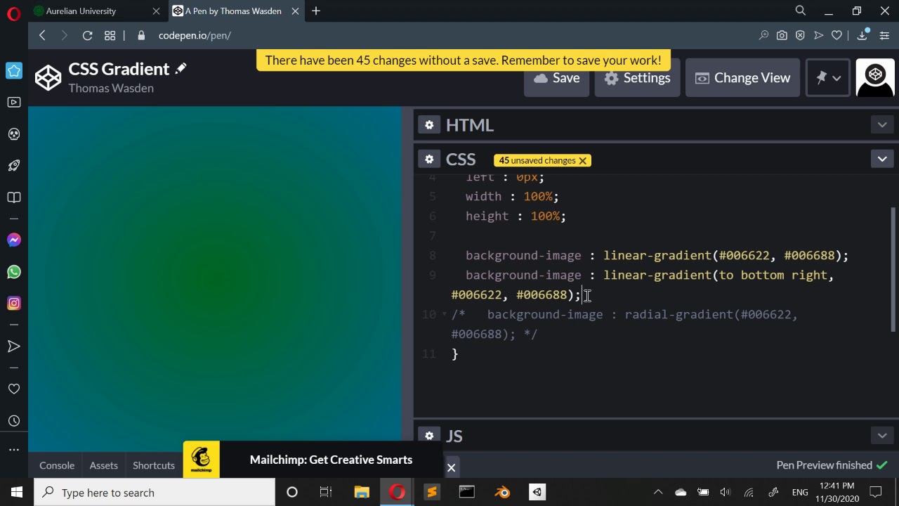 Topics - CSS: Using CSS Gradients - YouTube