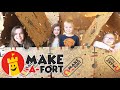 Make-A-Fort Building Kit Fun! Indoor Snowball Fight! | Crazy8Family