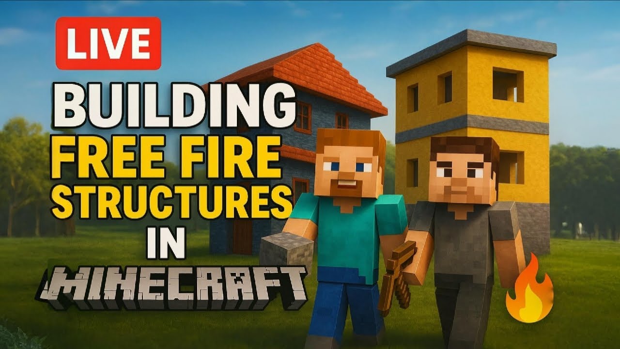 🏗️ Building FREE FIRE Structures in Minecraft with Friend! 🔥 | LIVE ...