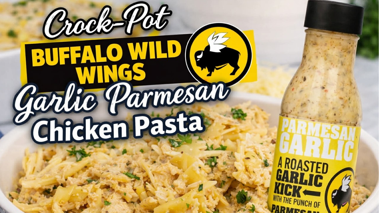 Crockpot Buffalo Wild Wings Parmesan Garlic Chicken Pasta