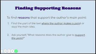 Authors Point and Supporting Reasons