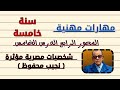 الموضوع الخامس ( شخصيات مصرية مؤثرة / نجيب محفوظ ) مهارات مهنية ( 5 ب )