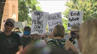 The georgetown community and law enforcement came together in a march
for george floyd against police brutality on wednesday. full story:
https://www.kvu...