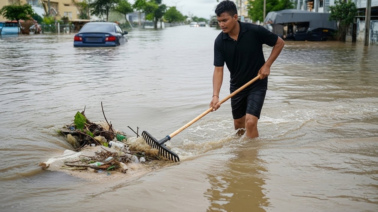 Importance Clean Culvert Clogged By Debris And Plastic