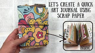 Make a quick Art Journal using paper scraps | Tutorial | 🦋 Shanouki Art 🦋🧿