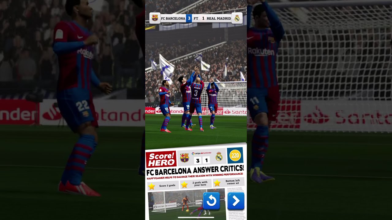 SCORE! HERO 2 - Level 220 Walkthrough - 3 Stars ⭐️⭐️⭐️ 