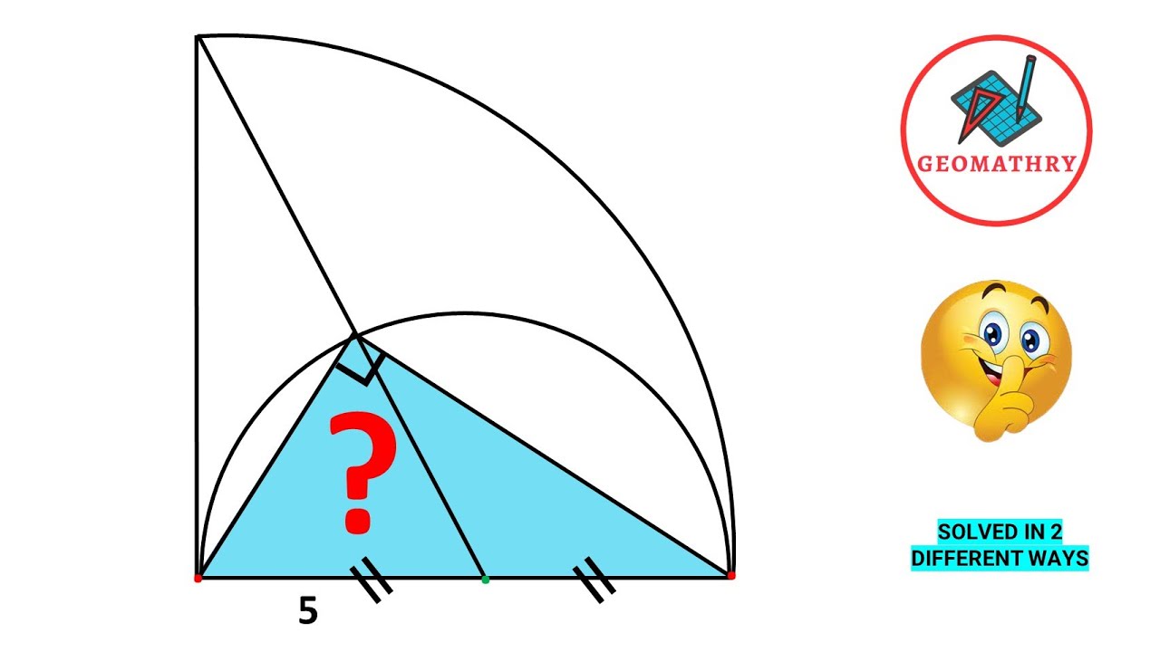 Calculating the area of the triangle inside the circle two effective