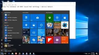 Fix Hdmi No Sound In Windows 10 When Connect To Tv No Hdmi Audio Device Detected Youtube