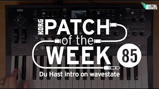 Patch of the Week 85: Du Hast intro on wavestate