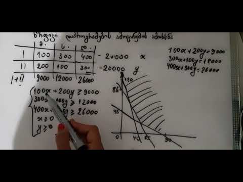 წრფივი დაპროგრამების ამოცანის განხილვა