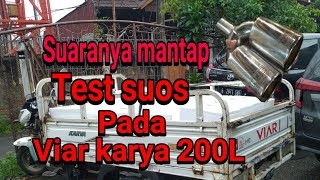 Test knalpot suos pada mesin bensin untuk Viar karya 200L suara lumayan