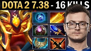 : Ember Spirit Gameplay Miracle with 16 Kills and Brooch - Dota 7.38