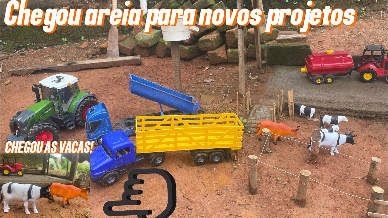 A CHEGADA DAS NOVAS VACAS NA FAZENDA E UM CAMINHÃO DE AREIA!!🤠