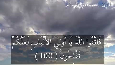 ما على الرسول الإ البلاغ القارئ عبد العزيز السالم