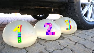 Crushing Crunchy & Soft Things by Car! WATER BALLOONS VS CAR screenshot 5