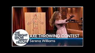 Serena Williams Challenges Jimmy to an Axe Throwing Contest