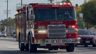*MAJOR AIRHORN* Oxnard Fire Department Engine 84 Responding Code 3 to a Traffic Collision 